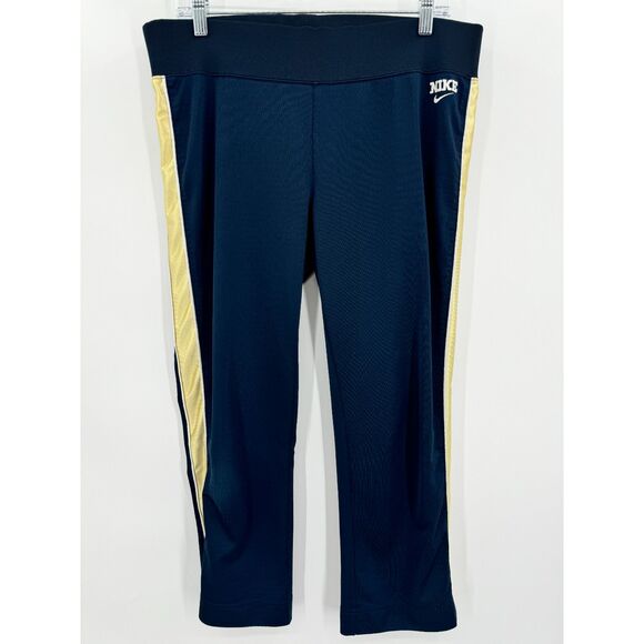 NIKE Vintage Silver Tag Blue and Gold Jersey Track Pants Size M - Picture 1 of 6
